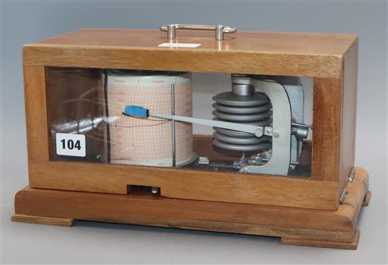 A German barograph in teak case